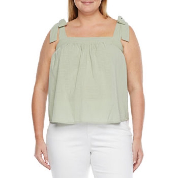 A.n.a (A New Approach) Womens Straight Neck Camisole Tank Top Tie Shoulder L - Picture 1 of 10